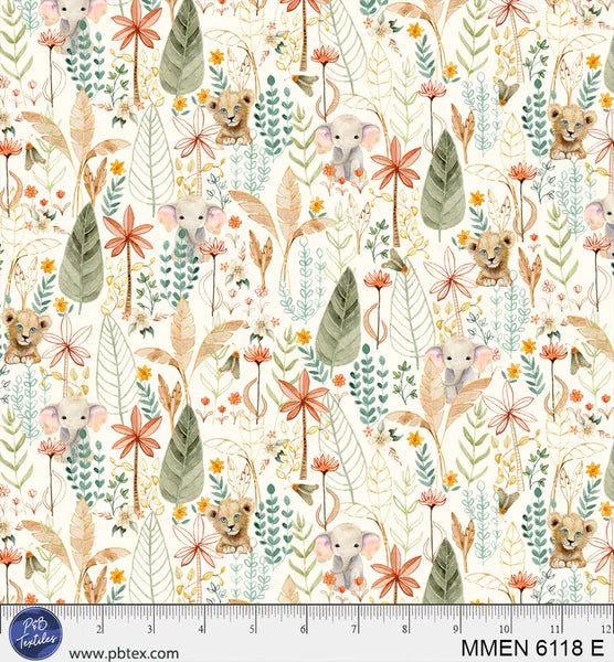 MINI MENAGERIE Packed Animal Allover Ecru