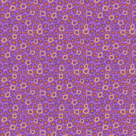 KAFFE Primulas lavender -3/4 yd REMNANT