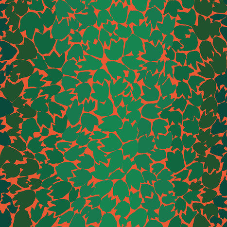 KAFFE Ombre Leaves green-1 2/3 yd REMNANT