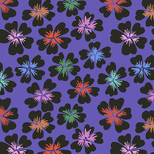 KAFFE Petals Purple-1 1/8 yd REMNANT