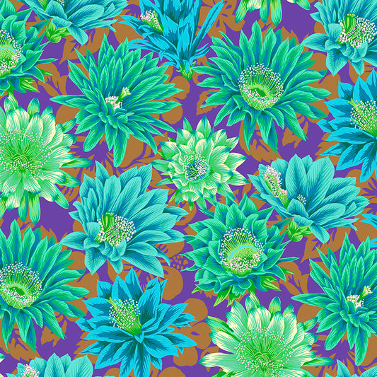 KAFFE Cactus Flower emerald -7/8 yd REMNANT