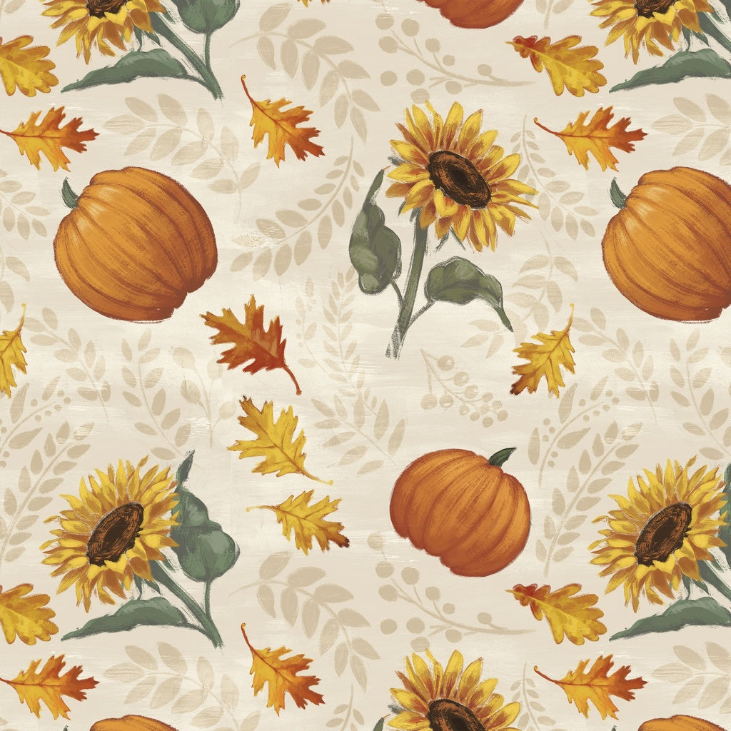 HARVEST DELIGHT Sunflowers & Pumpkins cream