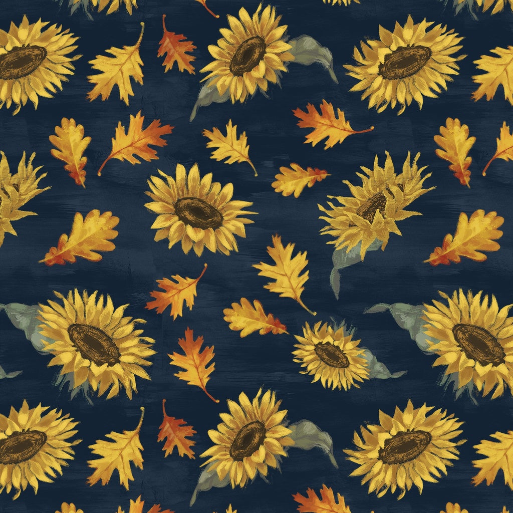 HARVEST DELIGHT Sunflowers Toss navy