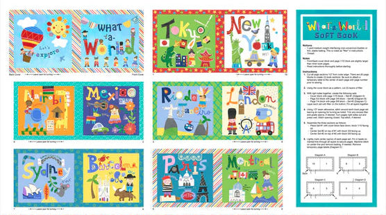 WHAT A WORLD Soft Book Craft 24"x42" Panel