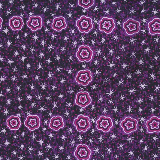 AUSTRALIAN Women Watching Stars at Night purple-1 5/8 yd REMNANT