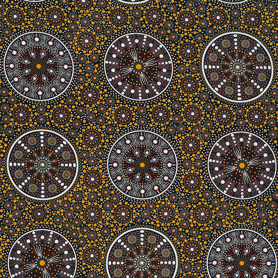 AUSTRALIAN Wildflowers After the Rain yellow-1 yd REMNANT