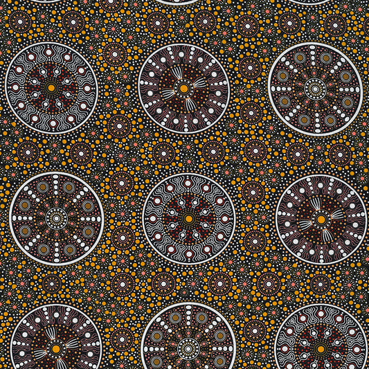 AUSTRALIAN Wildflowers After the Rain yellow-1 yd REMNANT