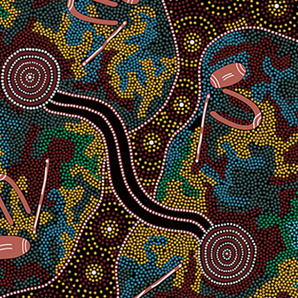 AUSTRALIAN Women Dancing for Rain red