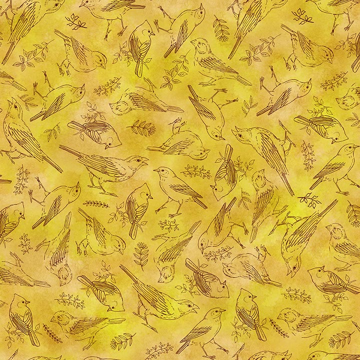 DRAWN TO BIRDS Bird Toile butterscotch