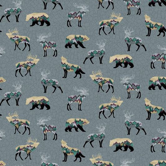 INTO THE WILD Wildlife Allover grey/multi