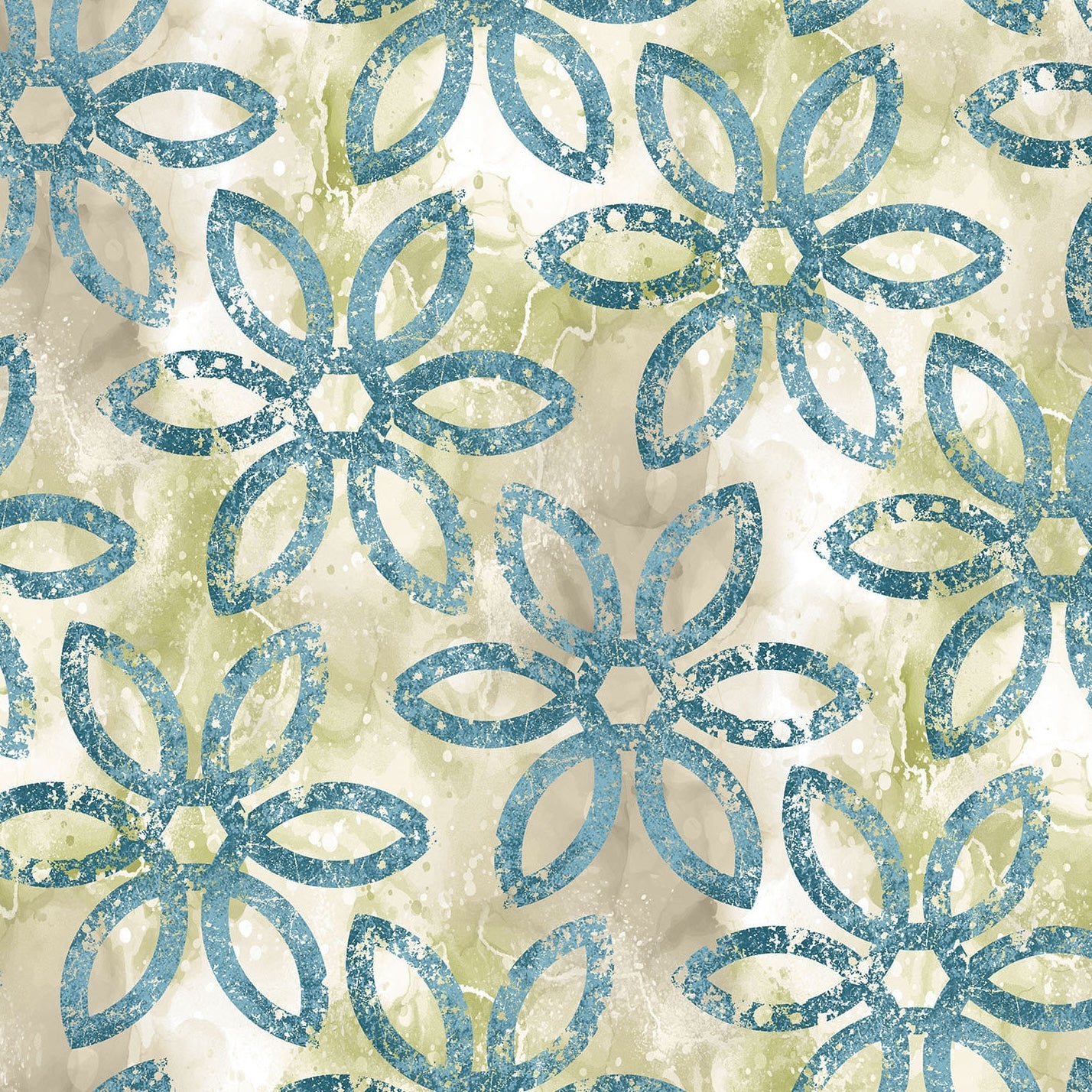 ROUGH AROUND THE EDGES Stencil Loops teal