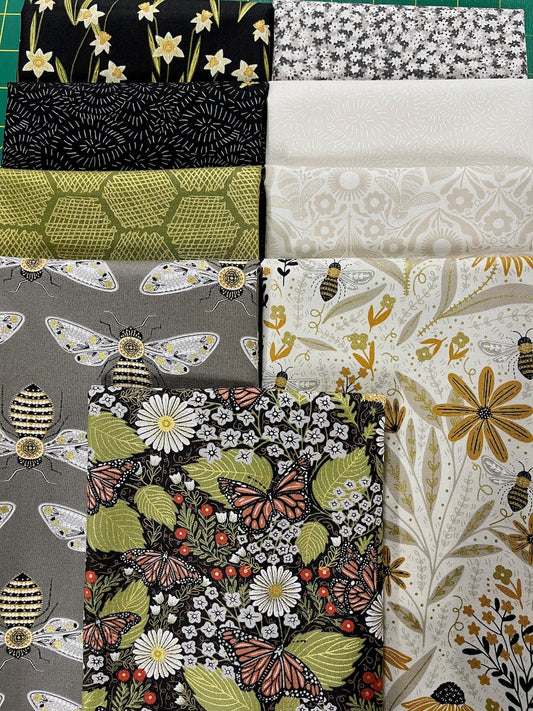 BEE GARDEN Black 9 half yards