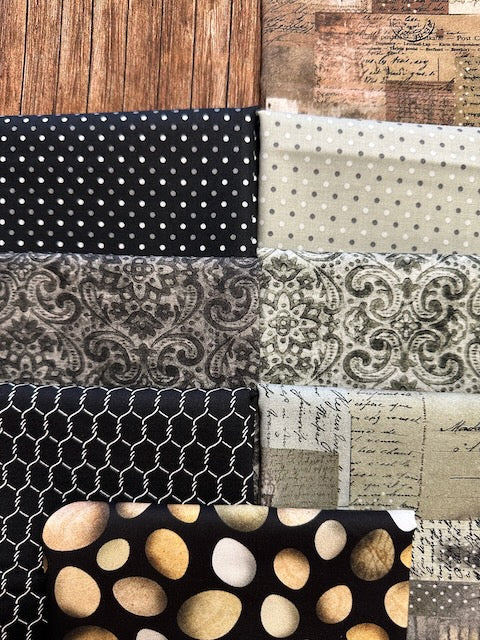 BOHO CHICK Black 9 fat quarters