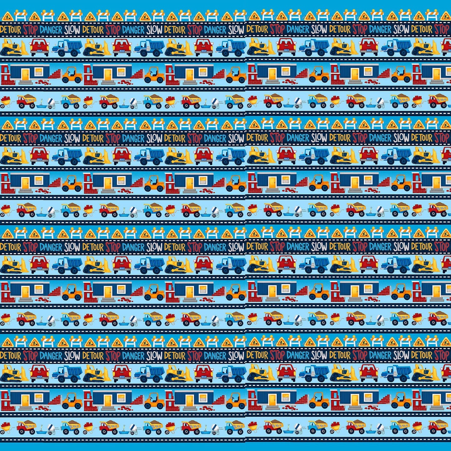 UNDER CONSTRUCTION Border Stripe cyan