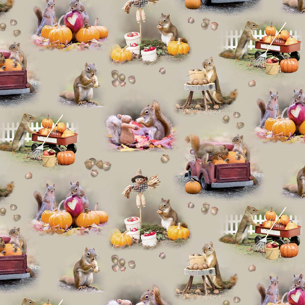 THE SECRET LIFE OF SQUIRRELS III Toile taupe