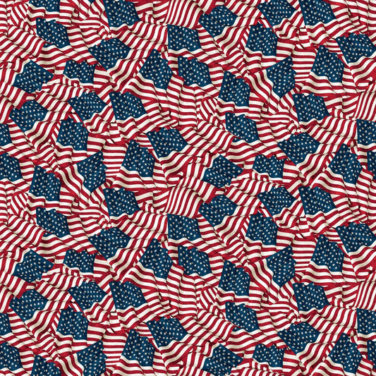 STARS AND STRIPES 13 Waving Flags navy multi