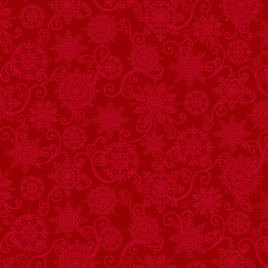 BLOOMS OF THE HOLIDAY Snowflake Monotone red