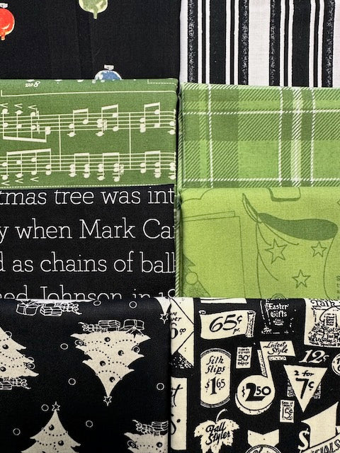 CLASSIC CHRISTMAS Black 8 half yards