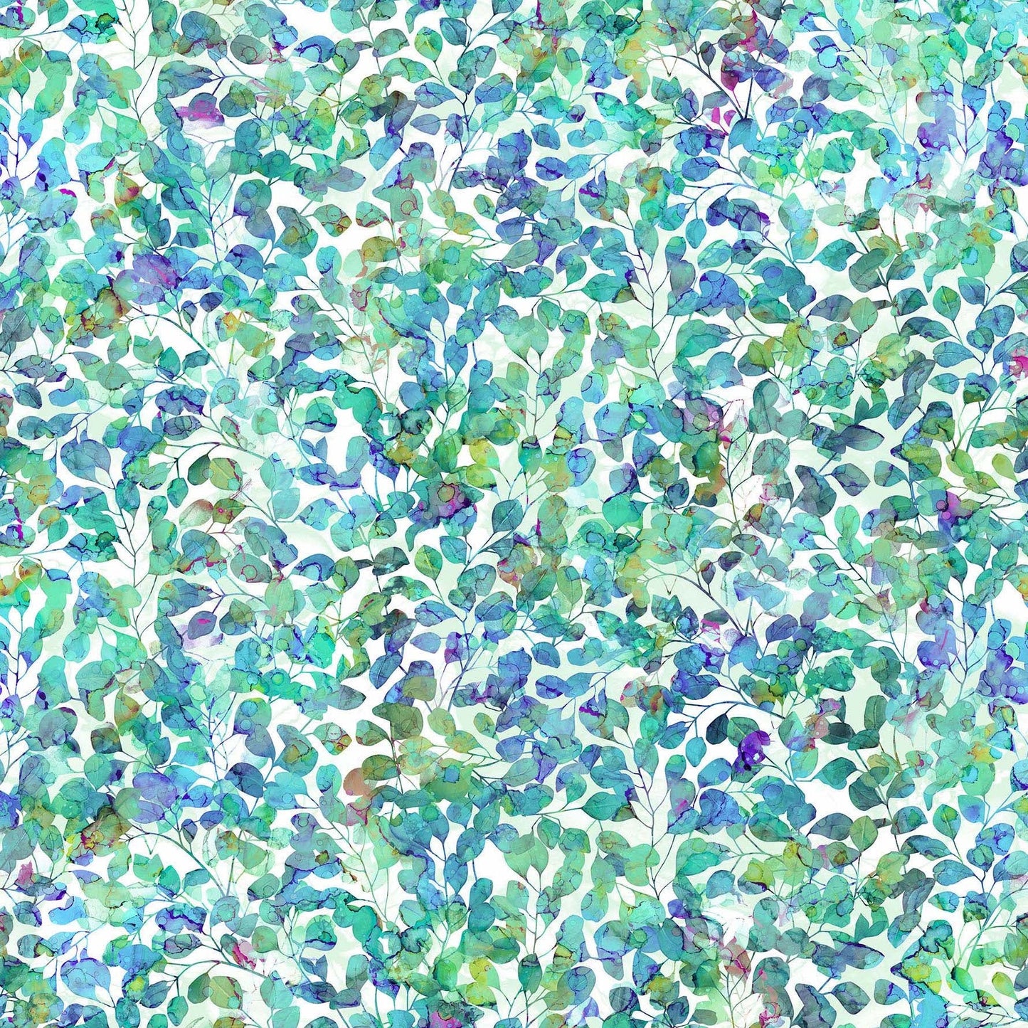 DRAGONFLY DANCE Leaves white teal