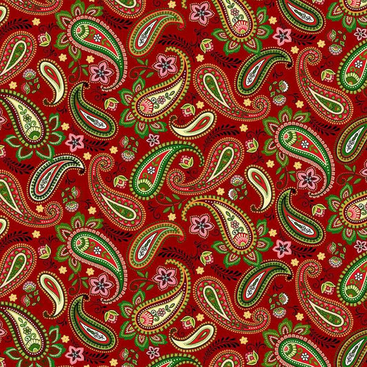 BLOOMS OF THE HOLIDAY Paisley red multi