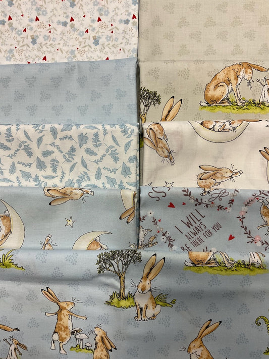 GUESS HOW MUCH I LOVE YOU Blue 9 fat quarters