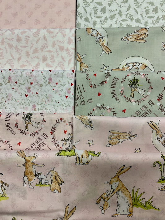 GUESS HOW MUCH I LOVE YOU Pink 9 fat quarters
