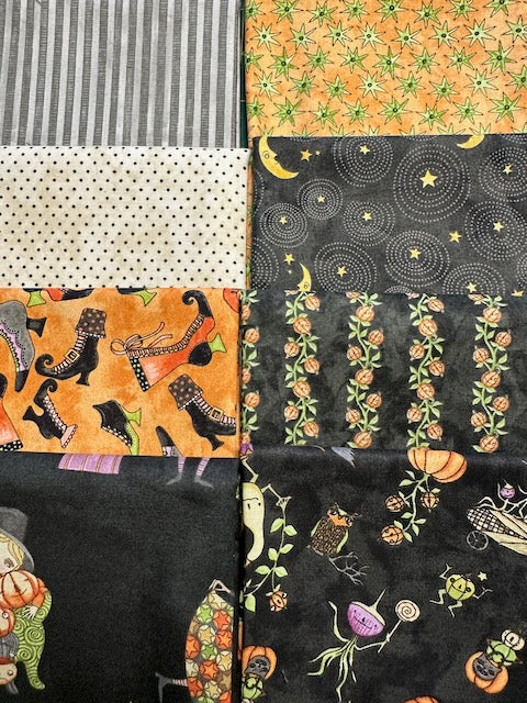 GHOUL FRIENDS Black 8 half yards