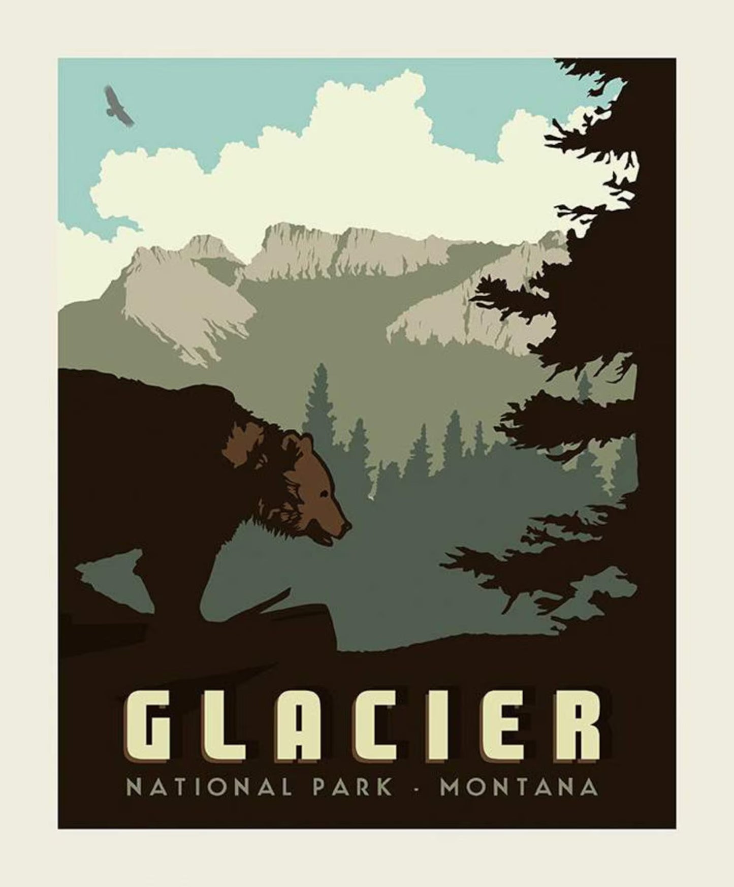 NATIONAL PARKS Glacier Panel 36"x43"