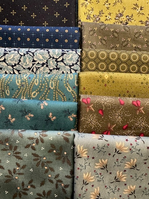 SCRAP BASKET FAVORITES Olive 12 fat quarters