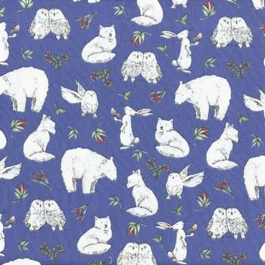 SNOWTIME Winter Animals dark blue