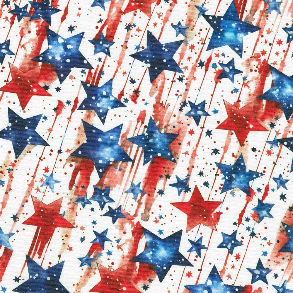 STARS AND STRIPES Multi Shooting Stars on White