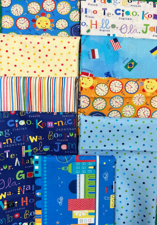 WHAT A WORLD 9 Fat Quarters