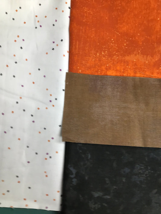 BLOCK OF THE MONTH - PURRFECT PUMPKIN PILLOW Tonal 18"x18"