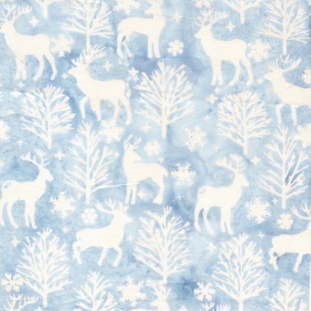 FROSTED WISHES Deer and Trees blue heavenly