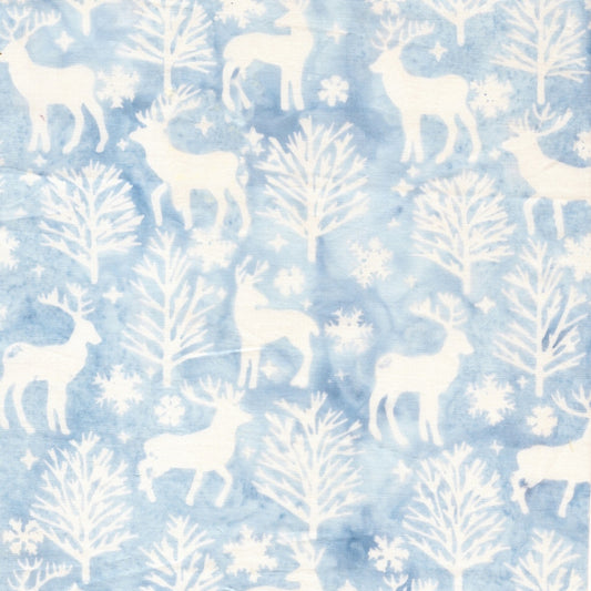 FROSTED WISHES Deer and Trees blue heavenly