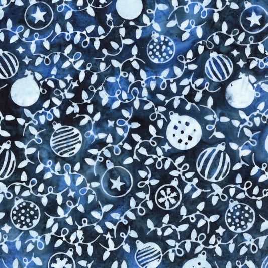 FROSTED WISHES Ornaments and Vines blue cornflower