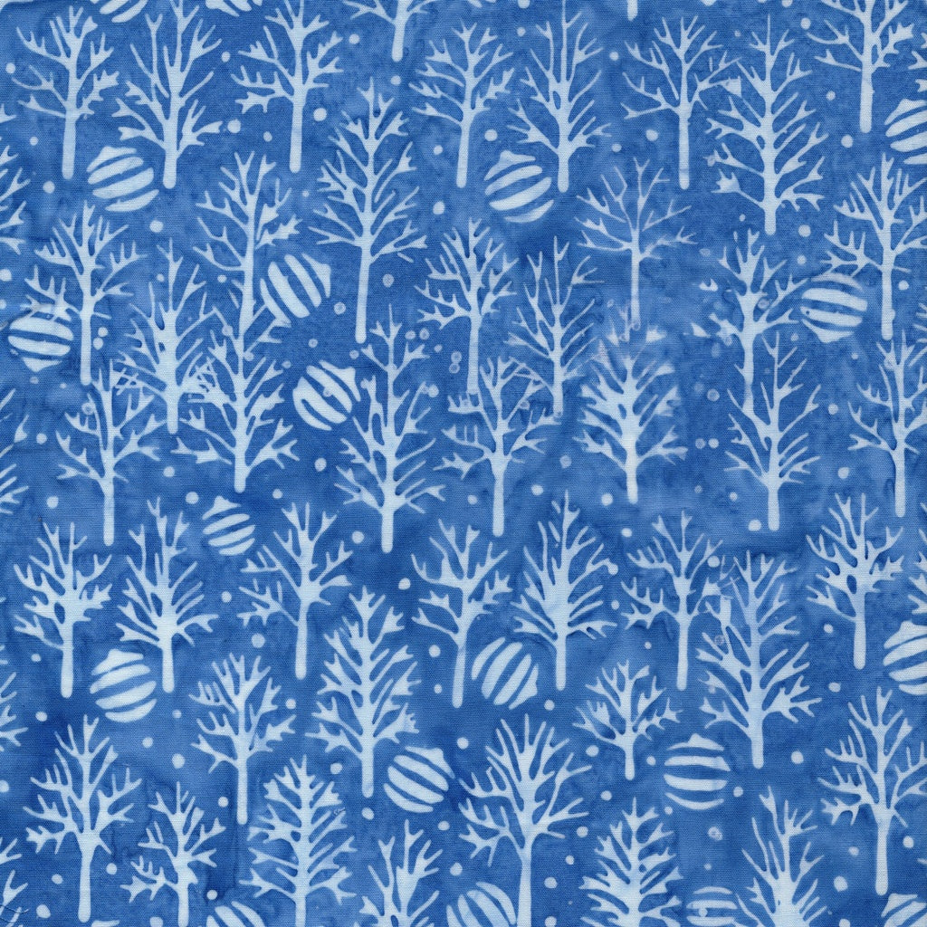 FROSTED WISHES Trees and Ornaments blue azure