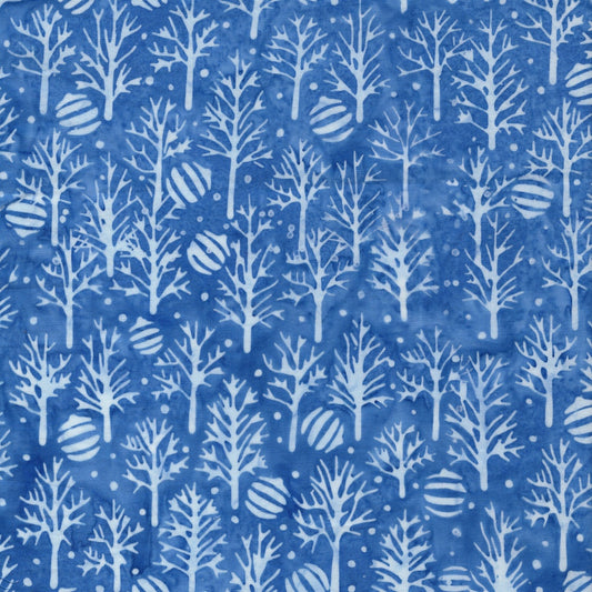 FROSTED WISHES Trees and Ornaments blue azure