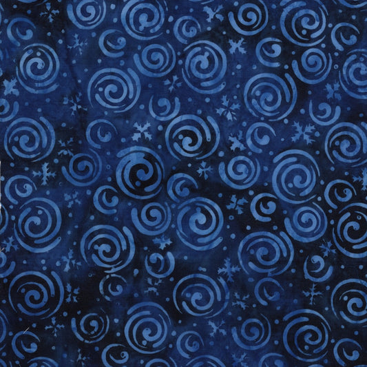 FROSTED WISHES Snowflakes and Swirls blue marine