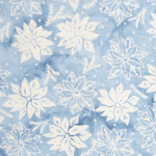 FROSTED WISHES Poinsettias and Springs blue bluebelle