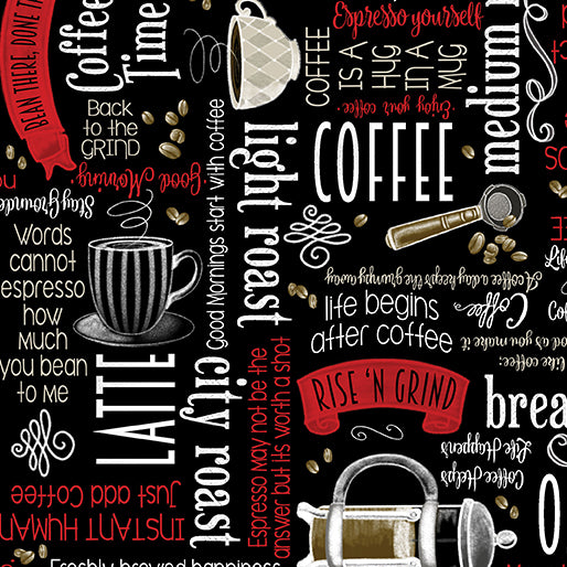 PERFECT BREW Coffee Time Words black