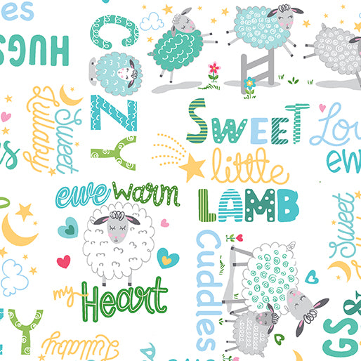 SWEET LITTLE LAMB Sweet & Cozy Words white