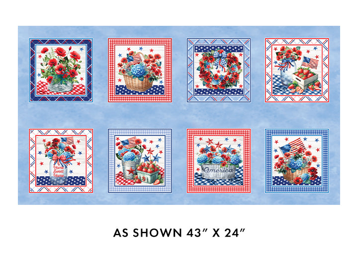 RED WHITE & SWEET Boxes blue 43"x24" Panel