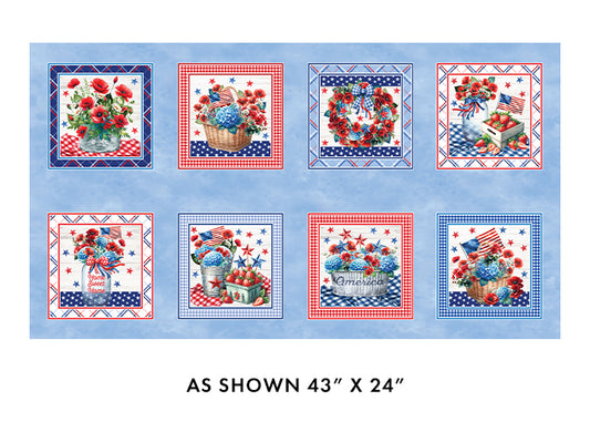 RED WHITE & SWEET Boxes blue 43"x24" Panel