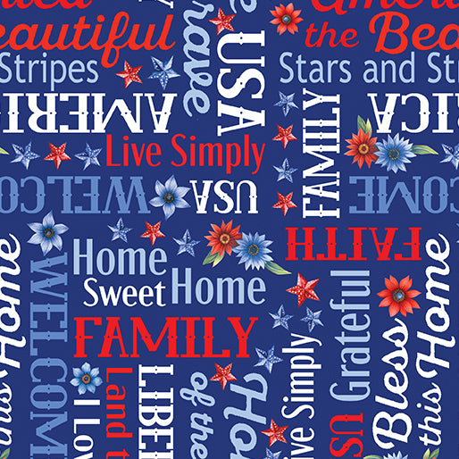 RED WHITE & SWEET Words navy