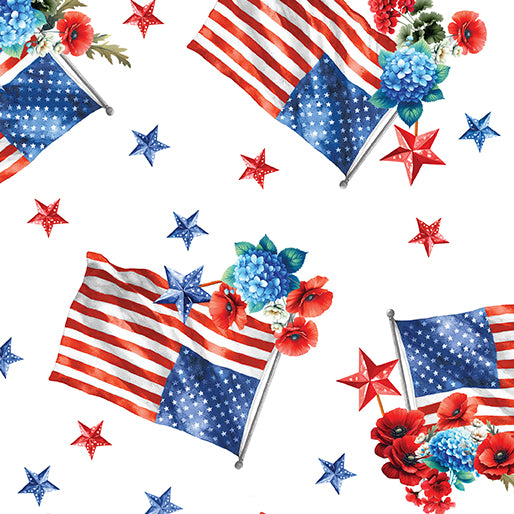 RED WHITE & SWEET American Flags white