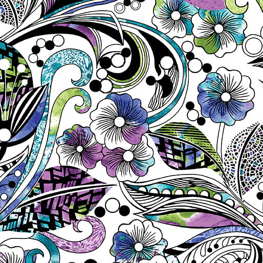 GO WITH THE FLOW white/multi