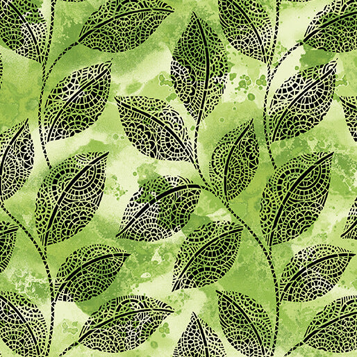 GO WITH THE FLOW Mosaic Leaves lime