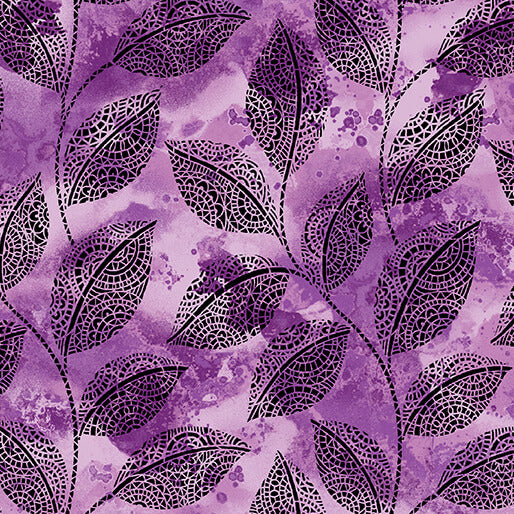 GO WITH THE FLOW Mosaic Leaves purple