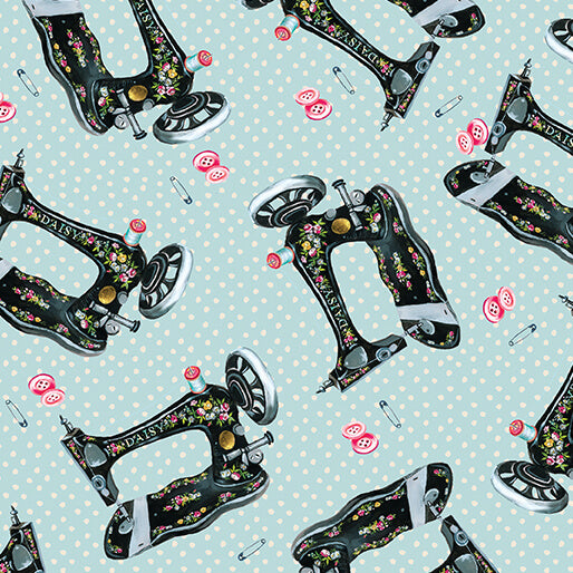 LOVE AND STITCHES Sewing with Daisy light teal